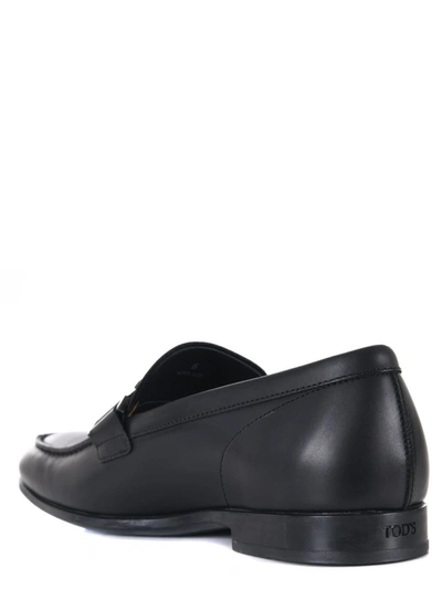 Tod's Round Toe Slip-on Loafers In Black