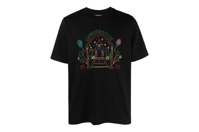 Pre-owned Casablanca Crayon Temple T-shirt Black