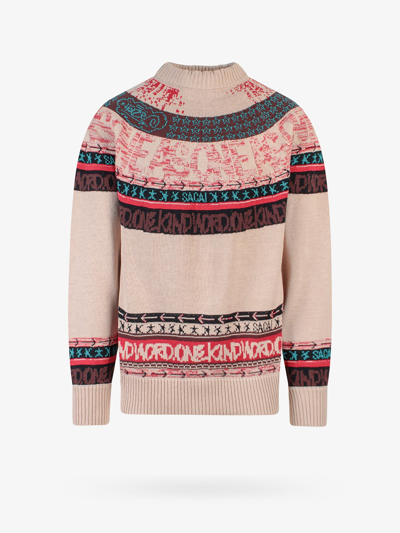 Shop Sacai Man Sweater Man Multicolor Knitwear
