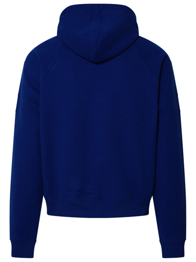 Shop Saint Laurent Man  Blue Cotton Sweatshirt