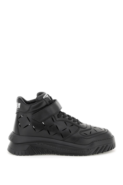 Shop Versace 'odissea' Sneakers With  Cut-outs Men In Black