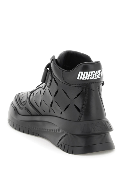 Shop Versace 'odissea' Sneakers With  Cut-outs Men In Black