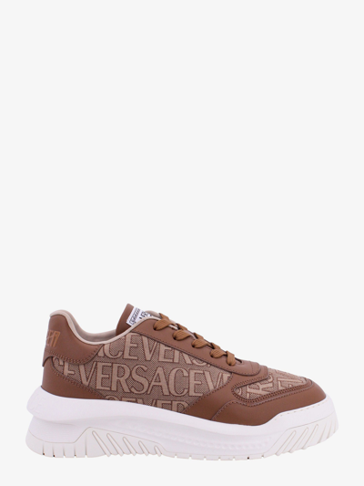 Shop Versace Man Odissea Man Brown Sneakers