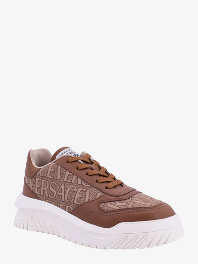 Shop Versace Man Odissea Man Brown Sneakers
