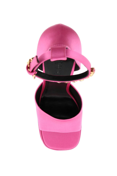 Shop Versace Medusa Aevitas Double Platform Sandals Women In Pink