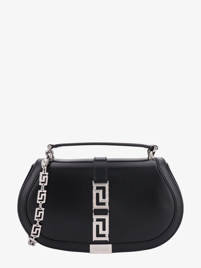 Shop Versace Woman Greca Goddess Woman Black Handbags