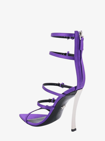 Shop Versace Woman Pin-point Woman Purple Sandals