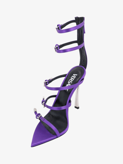 Shop Versace Woman Pin-point Woman Purple Sandals