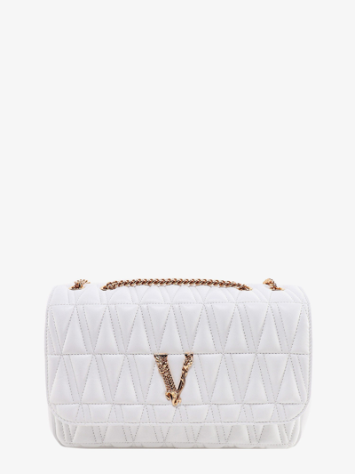 Shop Versace Woman Virtus Woman White Shoulder Bags