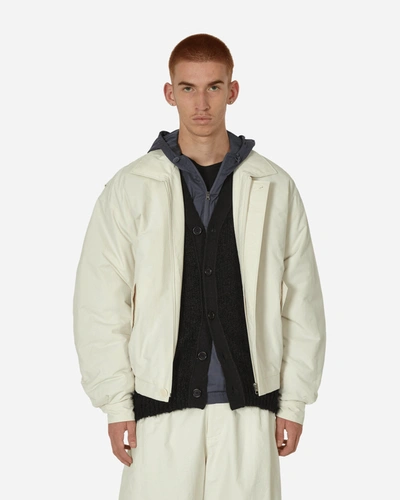 Shop Amomento Padded Cotton Nylon Jacket Ecru In Grey