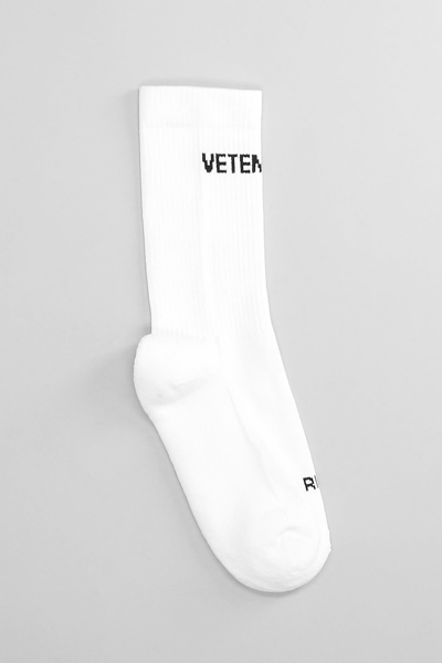 Shop Vetements Socks In White Cotton