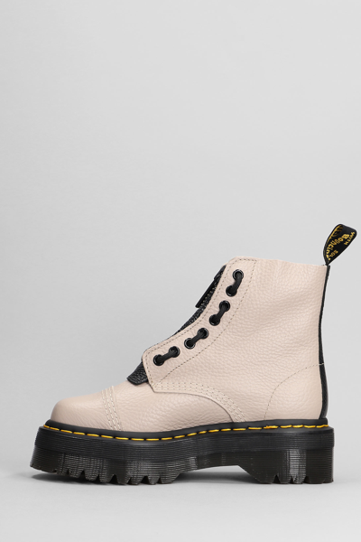 Shop Dr. Martens' Sinclair Combat Boots In Taupe Leather