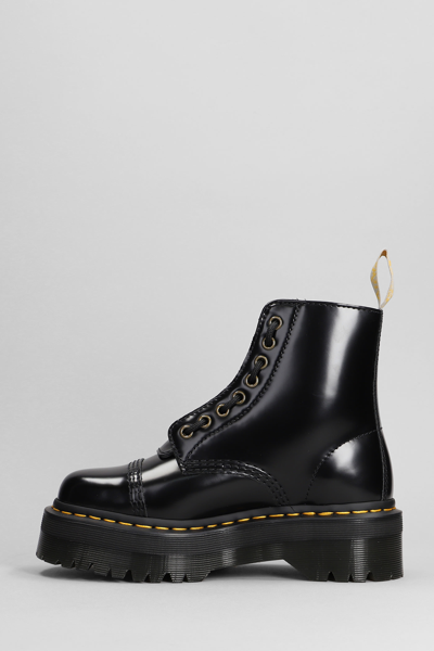 Shop Dr. Martens' Sinclair Combat Boots In Black Leather