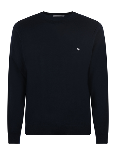 Shop Manuel Ritz Wool Sweater In Blu Scuro