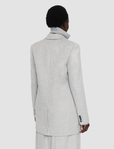 Shop Joseph Watermark Wool Jonas Coat In Light Grey Melange