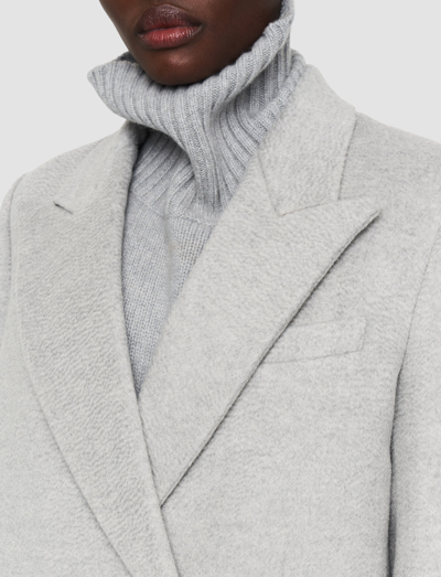 Shop Joseph Watermark Wool Jonas Coat In Light Grey Melange
