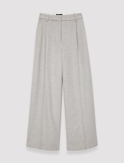 Shop Joseph Watermark Wool Primrose Trousers In Light Grey Melange