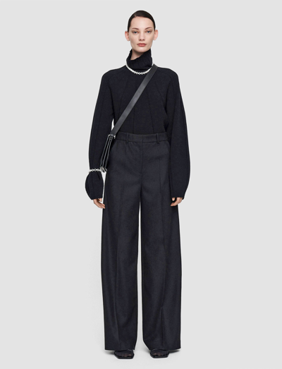 Shop Joseph Flannel Stretch Alana Trousers In Black