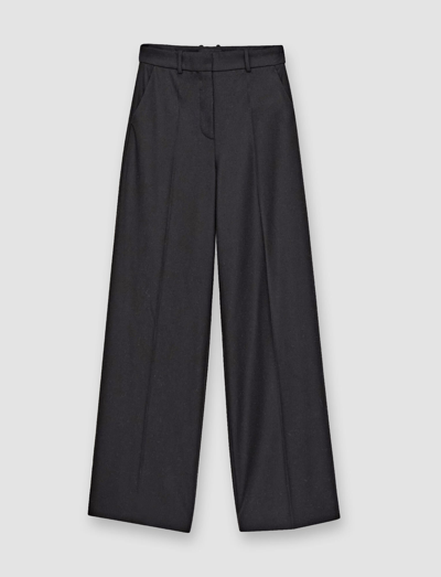 Joseph Alana High-rise Straight-leg Flannel Pants In Black