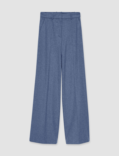Shop Joseph Flannel Stretch Alana Trousers In Cloudy Blue