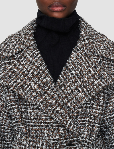 Shop Joseph Wool Tweed Clery Coat In Black Combo