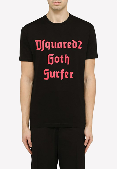 Shop Dsquared2 D2 Goth Surfer Print T-shirt In Black