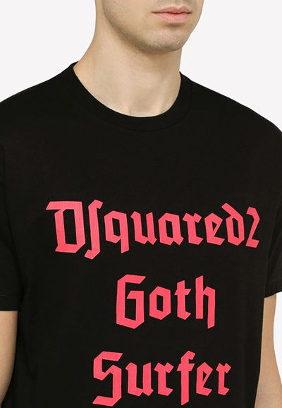 Shop Dsquared2 D2 Goth Surfer Print T-shirt In Black