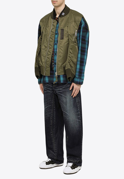 Miharayasuhiro Maison Mihara Yasuhiro Hollowed-out Khaki Bomber Jacket Men In Orange