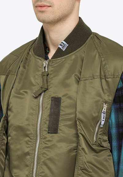 Miharayasuhiro Maison Mihara Yasuhiro Hollowed-out Khaki Bomber Jacket Men In Orange