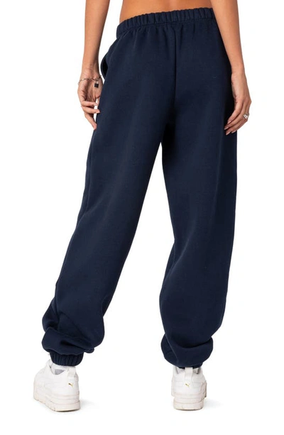 Edikted Clark Oversize Cotton Blend Sweatpants In Navy