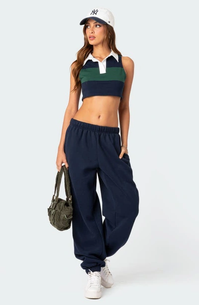 Edikted Clark Oversize Cotton Blend Sweatpants In Navy