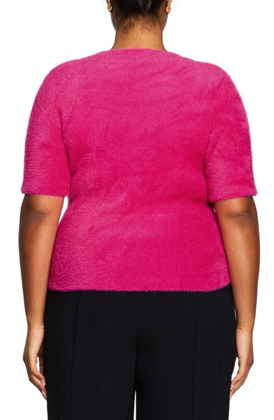 Shop Estelle Nora Fuzzy Sweater In Raspberry