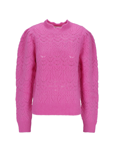 Shop Marant Etoile Galini Sweater In Fluo Pink