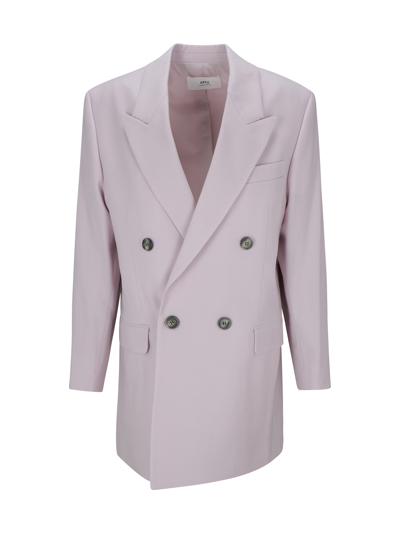 Shop Ami Alexandre Mattiussi Blazer Jacket In Powder Pink