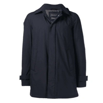Shop Herno Blue Laminar Carcoat Jacket
