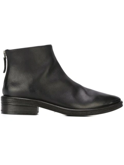 Marsèll 40mm Vintage Effect Leather Ankle Boots, Black