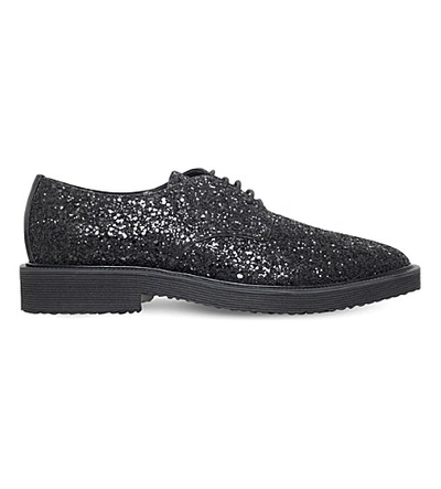 Shop Giuseppe Zanotti Glitter Derby Shoes In Black