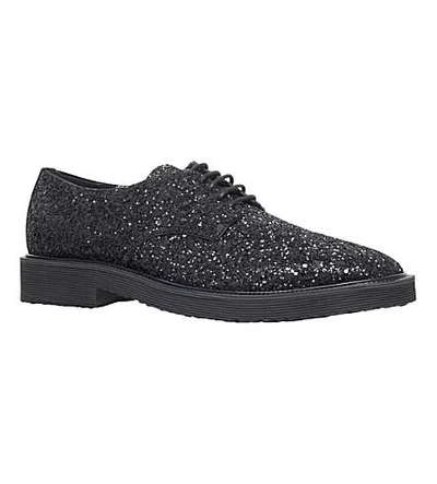 Shop Giuseppe Zanotti Glitter Derby Shoes In Black
