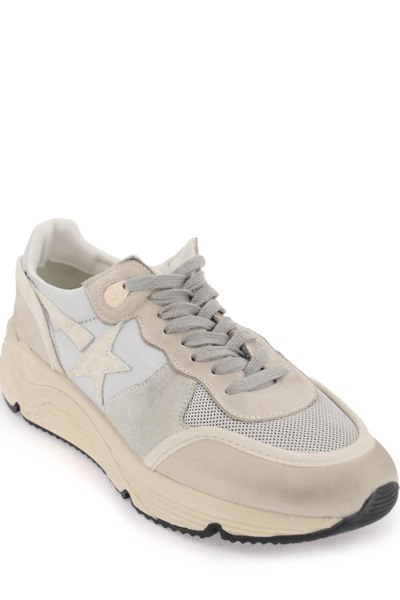 Shop Golden Goose 'running Sole' Sneakers In Grey,beige