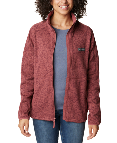 Shop Columbia Women's Sweater Weather Full-zip Jacket In Beetroot Heather