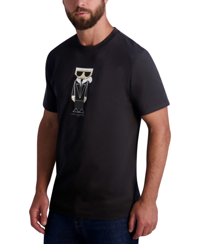 Shop Karl Lagerfeld Men's Flathead Karl Graphic T-shirt In Black