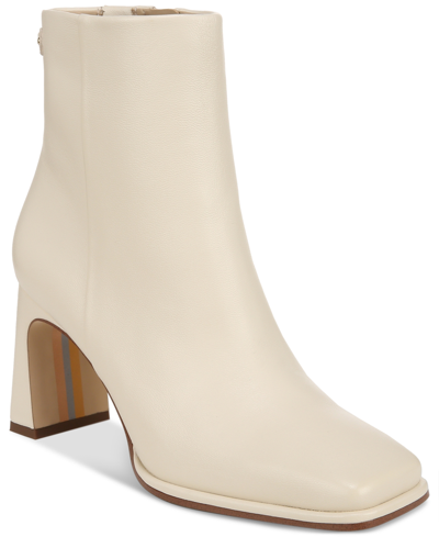 Shop Sam Edelman Women's Irie Square-toe Dress Booties In Modern Ivory Leather