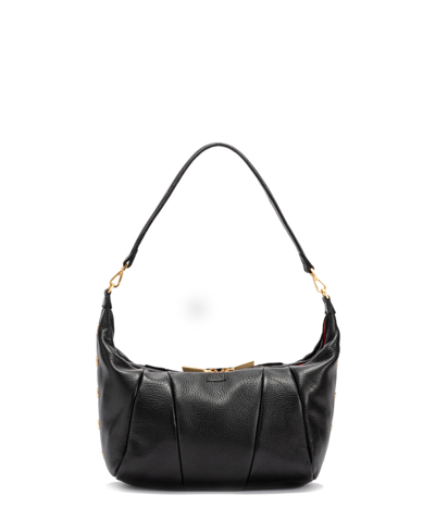 Shop Hammitt Morgan Crossbody Leather Shoulder Bag In Black Brushed Gold Red Zip