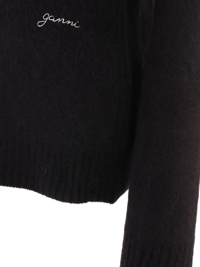 Shop Ganni Alpaca Sweater In Black