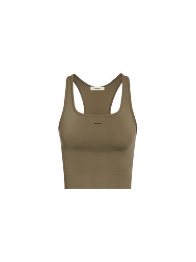 Pangaia Women's Plant-stretch Compressive Ribbed Tank Top — Soil Brown In Soil Brown