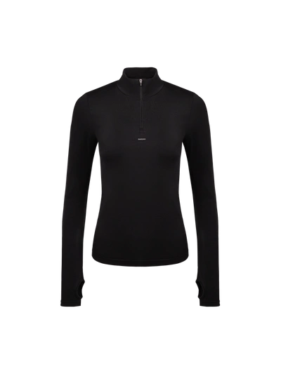 Pangaia Quarter-zip Performance Sweatshirt In Black