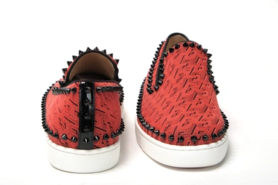 Shop Christian Louboutin Black Smoothie/black Pik Boat Flat Techno Men's Shoes In Black And Red