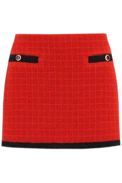 Shop Alessandra Rich Boucle Tweed Mini Skirt