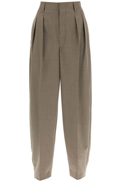 Shop Lemaire Pleated Pants In Poly Wool