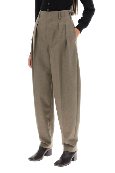 Shop Lemaire Pleated Pants In Poly Wool